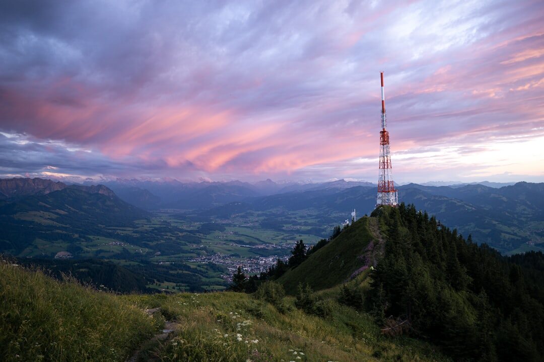 radio tower on mountain