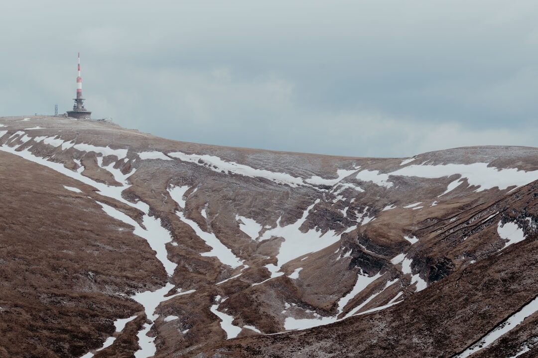 radio tower on mountain