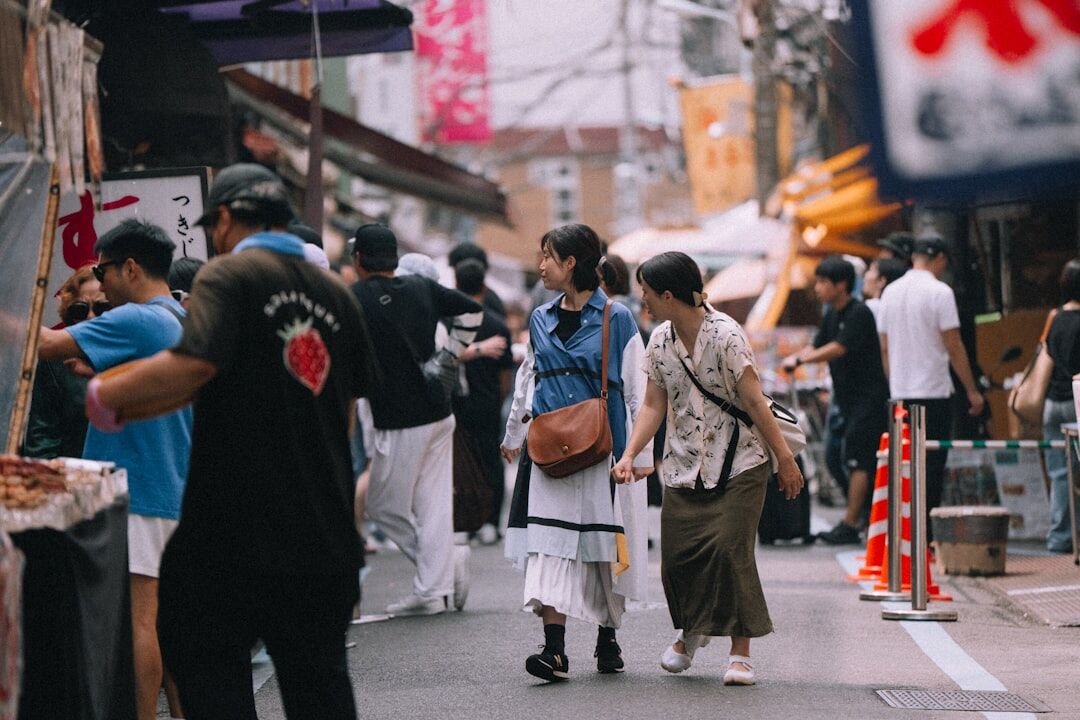radio in bustling market